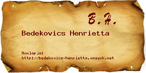 Bedekovics Henrietta névjegykártya